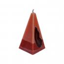Neu Achat-Kerze orange/braun, Pyramide, 11,5cm